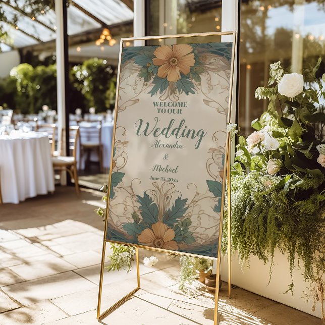 Elegant Art Nouveau Floral Wedding  Foam Board (Creator Uploaded)