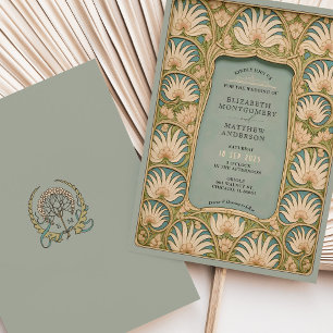 Elegant Art Nouveau Floral Wedding Invitation