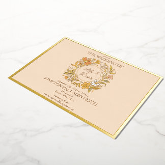 Elegant Art Nouveau Floral Wedding Invitation Foil Invitation