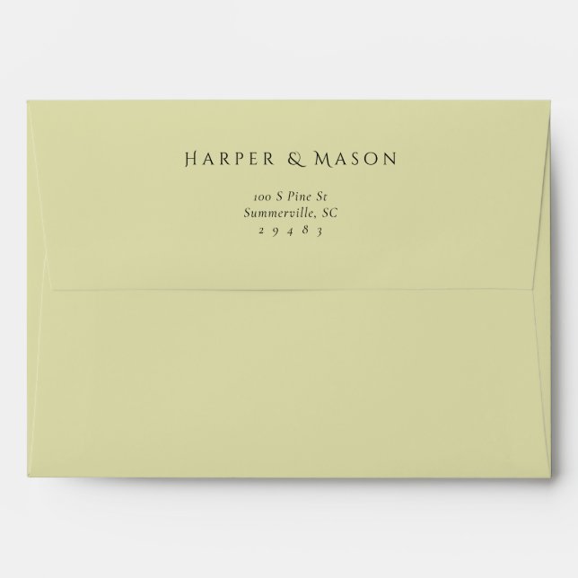 Elegant Art Nouveau Fully Printed Wedding Envelope (Back (Top Flap))