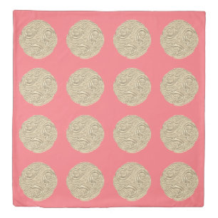 Elegant art nouveau gold peach medallion duvet cover