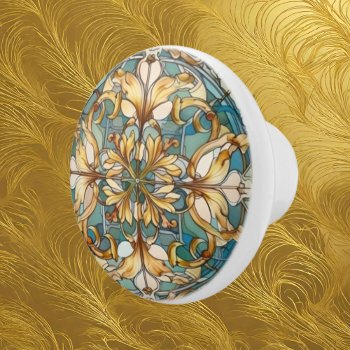 Elegant Art Nouveau Pattern  Ceramic Knob by DoodlesGifts at Zazzle