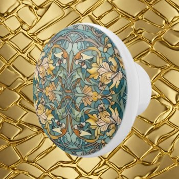 Elegant Art Nouveau Pattern Ceramic Knob by DoodlesGifts at Zazzle