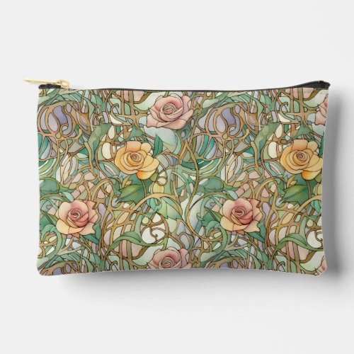 Elegant art nouveau roses accessory pouch