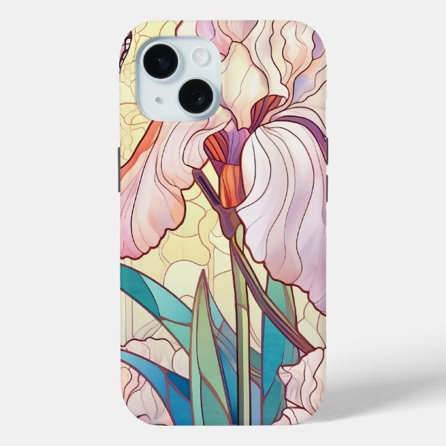 Elegant Art Nouveau Stained Glass Iris Butterfly  Case-Mate iPhone Case (Back)