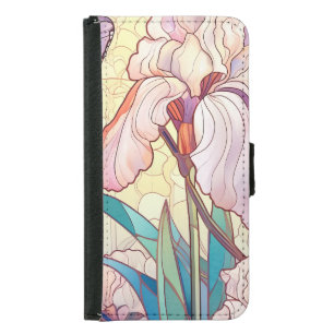 Elegant Art Nouveau Stained Glass Iris Butterfly  Samsung Galaxy S5 Wallet Case