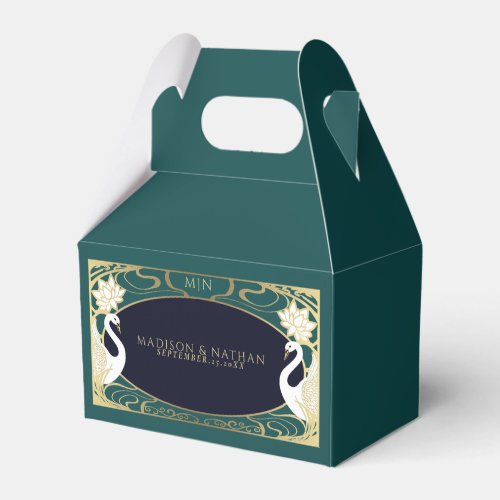 Elegant Art Nouveau Swans Wedding Favor Boxes