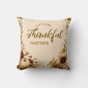 Elegant Art Nouveau Thanksgiving Dinner Throw Pillow