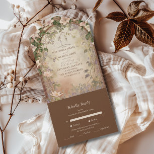 Elegant Art Nouveau Wedding All In One Invitation