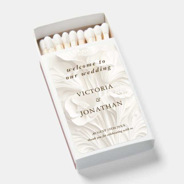 Elegant Art Nouveau Wedding  Matchboxes (Front Open)