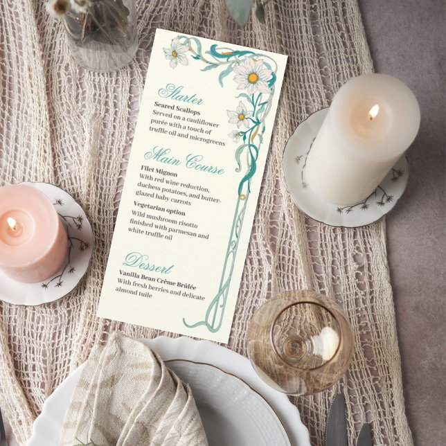 Elegant Art Nouveau Wedding Menu (Creator Uploaded)