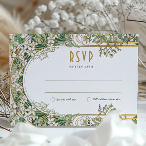Elegant Art Nouveau Wedding RSVP Card