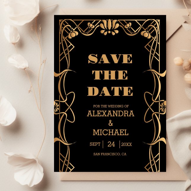 Elegant Art Nouveau Wedding Save The Date (Creator Uploaded)