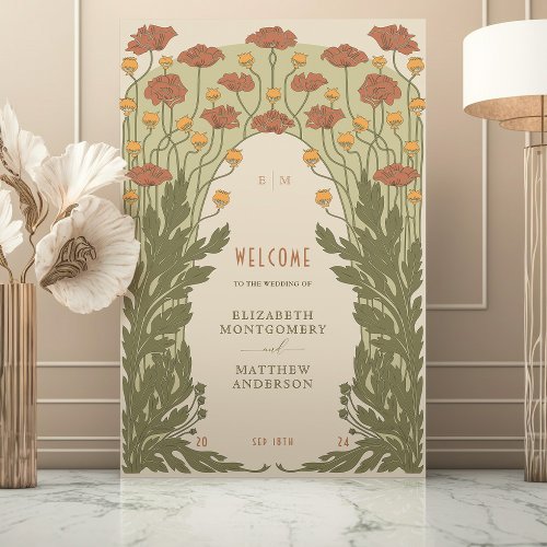 Elegant Art Nouveau Wedding Welcome Sign