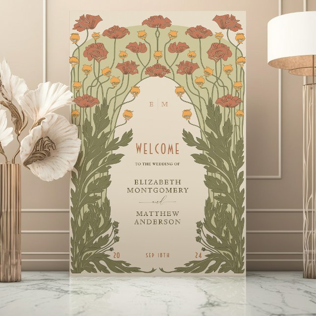 Elegant Art Nouveau Wedding Welcome Sign (Creator Uploaded)