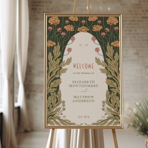 Elegant Art Nouveau Wedding Welcome Sign