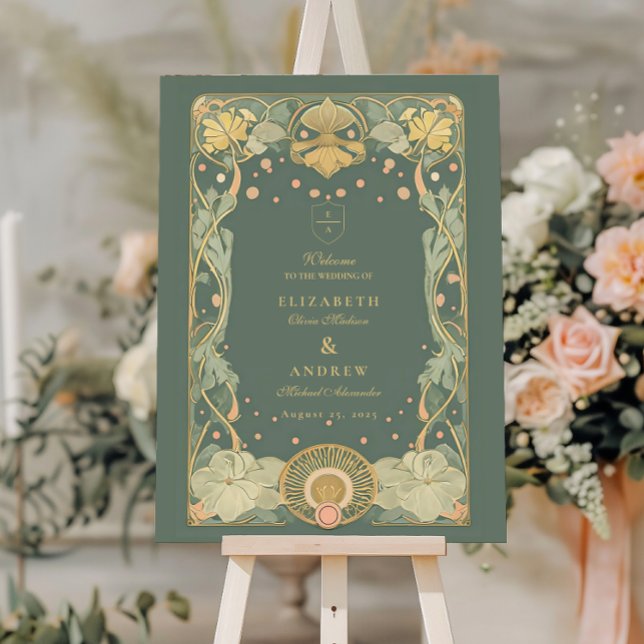 Elegant Art Nouveau Wedding Welcome Sign  (Creator Uploaded)