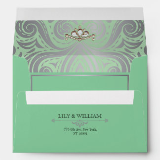 Elegant Artdeco Diamond Silver Wedding Envelope