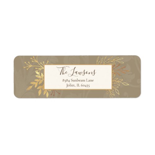 Elegant Artisan Gold Leaves Label