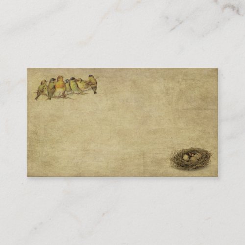 Elegant  Artistic Birds And Nest_ Business Card