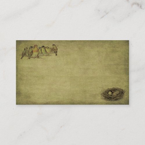 Elegant  Artistic Birds And Nest_ Business Card