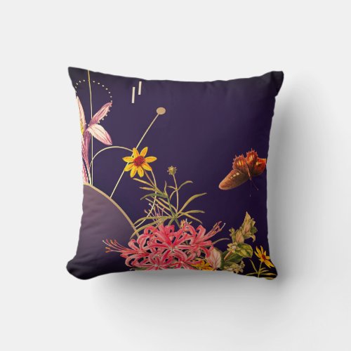 Elegant Artistic Botanical Throw Pillow