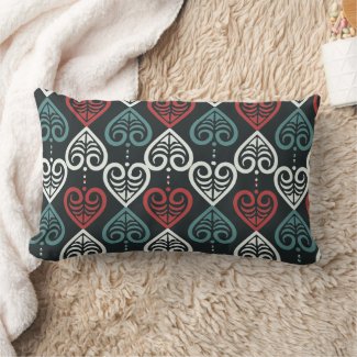 Elegant Artistic Ethnic Black Red White Pattern