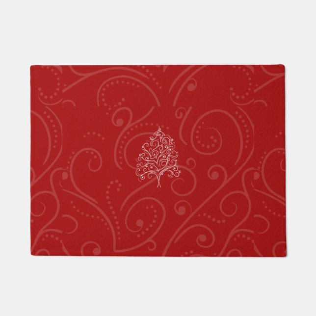 Elegant Artistic Holiday Winter Holiday Christmas Doormat (Front)