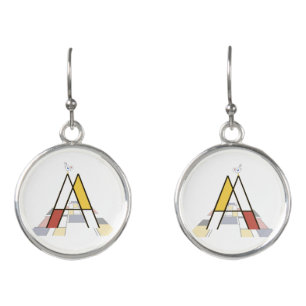 Elegant artistic letter monogram. Letter A Earrings