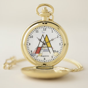 Elegant artistic letter monogram. Letter A Pocket Watch