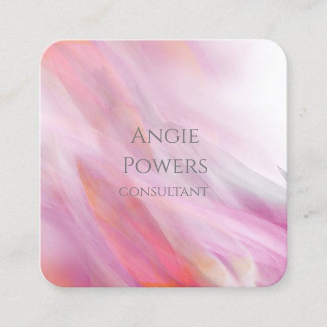 elegant artistic  modern watercolor style custom square business card (Front)