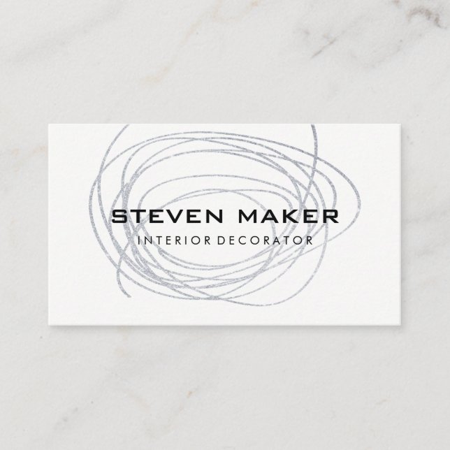 Elegant Artistic Scribble Business Card (Front)
