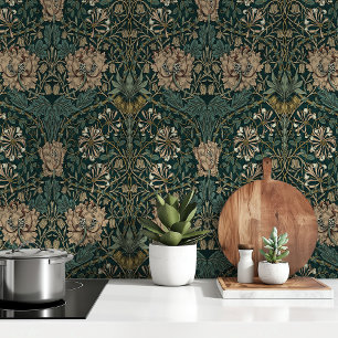 Elegant Arts & Crafts Honeysuckle Peel & Stick Wallpaper