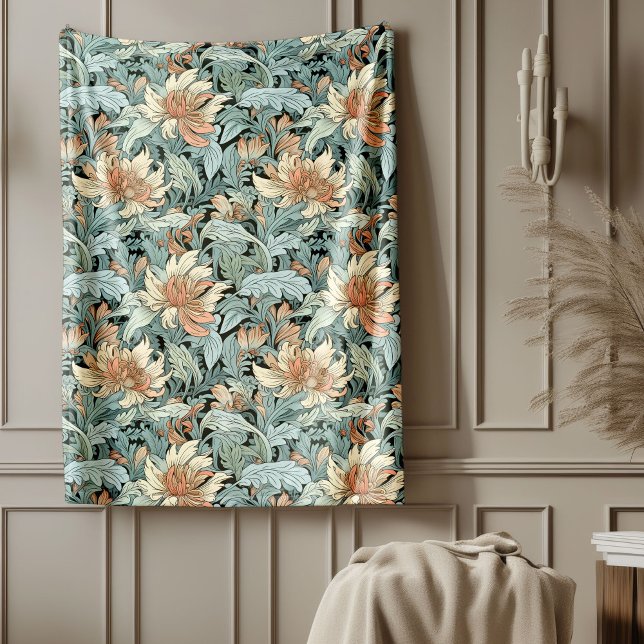 Elegant Arts & Crafts William Morris Inspired Fleece Blanket (Elegant Arts & Crafts William Morris Inspired Fleece Blanket)