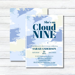 Elegant Artsy Blue Cloud Nine Bridal Shower Invitation