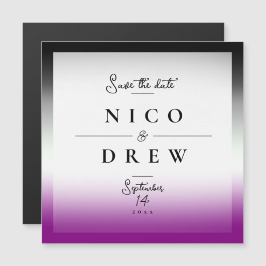 Elegant Asexual Pride Wedding (Front/Back)