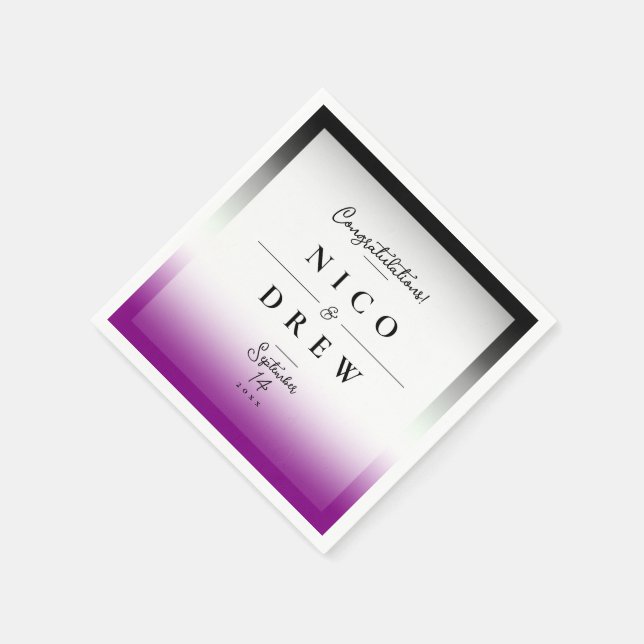 Elegant Asexual Pride Wedding  Napkins (Corner)