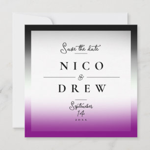 Elegant Asexual Pride Wedding  Save The Date
