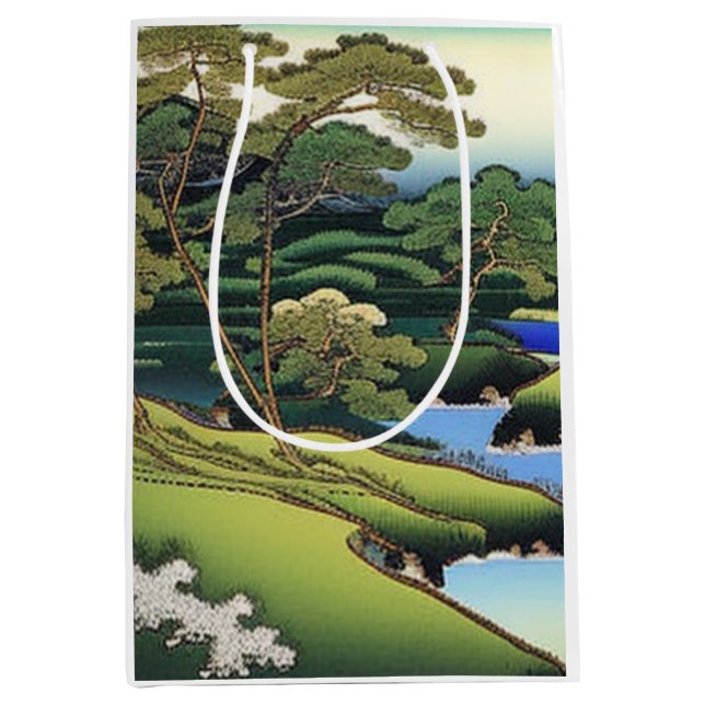 Elegant Asian Landscape   Medium Gift Bag (Front)