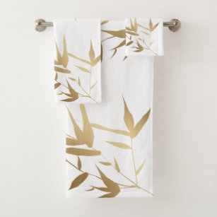 Nadir Pearl White/ Gold Bath Towel