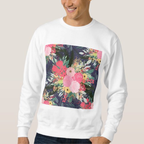 Elegant Astral Aura Winter Floral  Gold Dots Sweatshirt