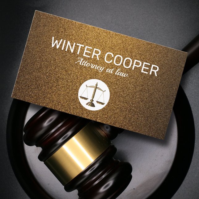 Elegant attorney at law copper gold professional business card (Creator Uploaded)