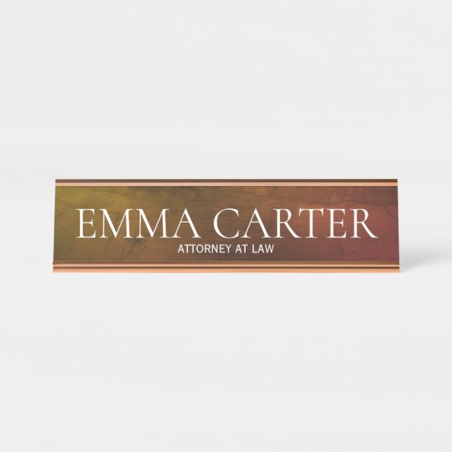 Elegant Attorney At Law Desk Name Plate (Front)
