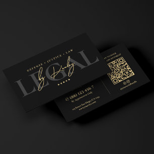 Elegant Attorney At Law Firm Black Lawyer Business Card