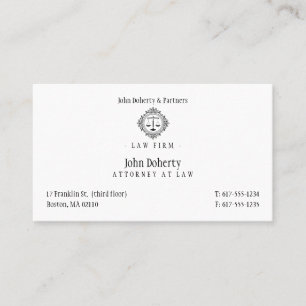 Elegant Attorney at Law   Law Firm Business Card
