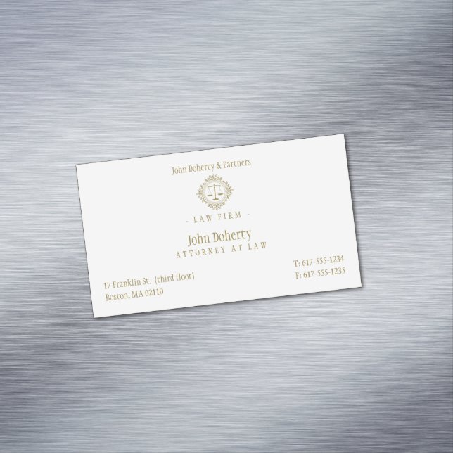 Elegant Attorney at Law | Law Firm Business Card Magnet (In Situ)