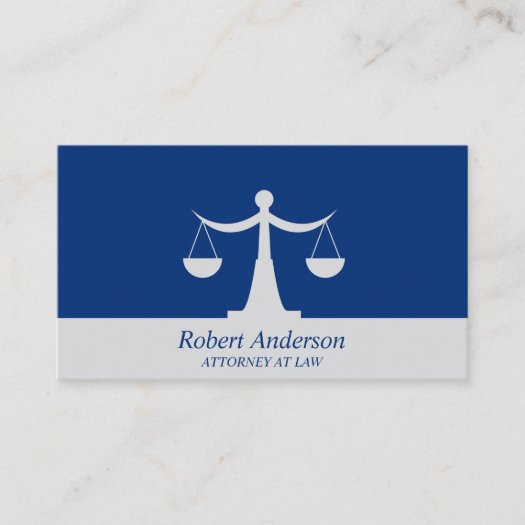Elegant Attorney at Law Scales of Justice Blue