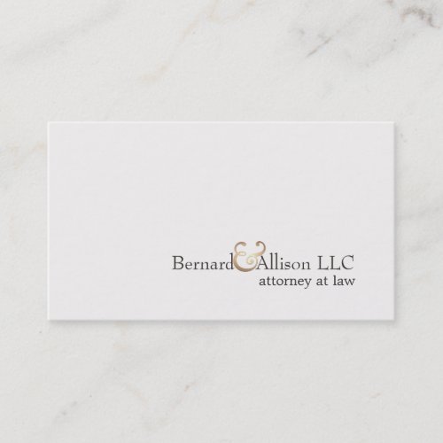 Elegant Attorney at Law Simple Off White Card Business Card