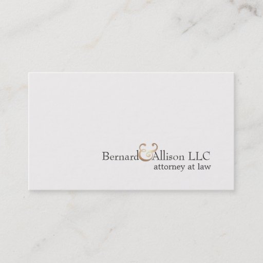 Customizable Elegant Attorney at Law Simple Off White Card Business Card