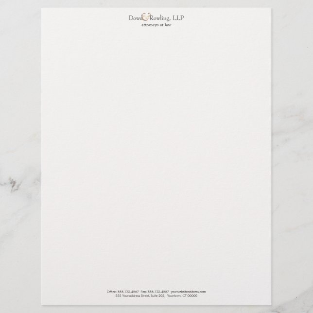 Elegant Attorney at Law Simple White Letterhead (Front)